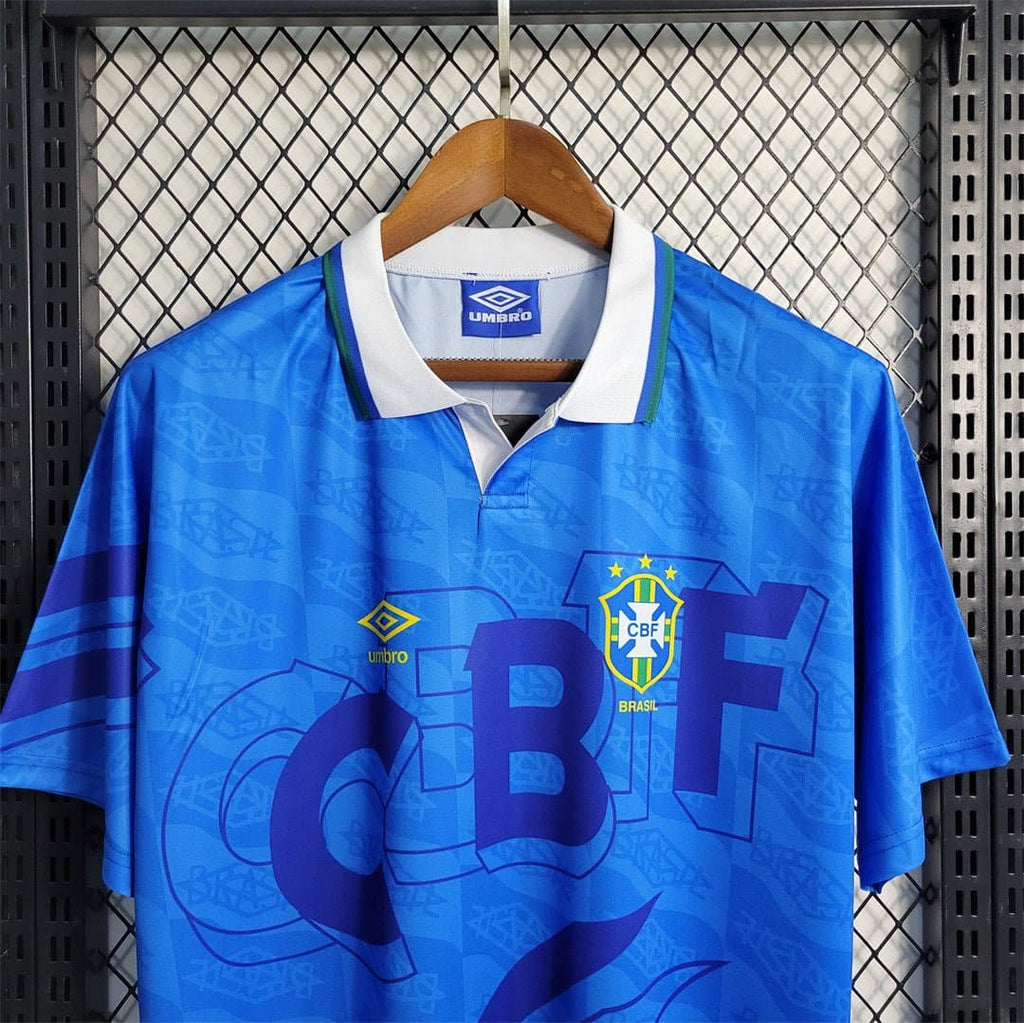 1992 Brazil Classic Blue Away Retro Football Shirts | Footballshirt.online - Footballshirt.online