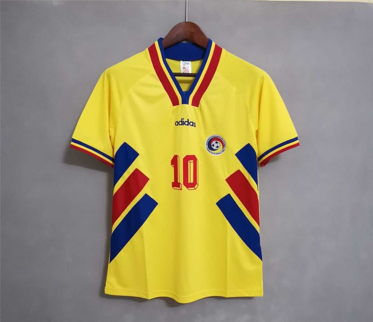 1994 Romania home yellow Retro | Footballshirt.online - Footballshirt.online