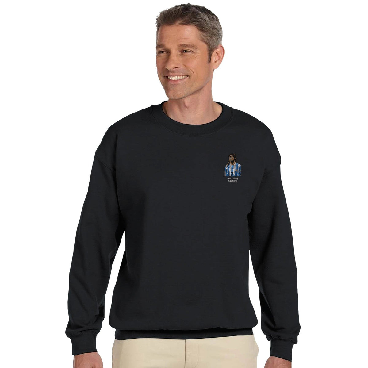"Caniggia" Embroidered Sweatshirt - Black - Footballshirt.online