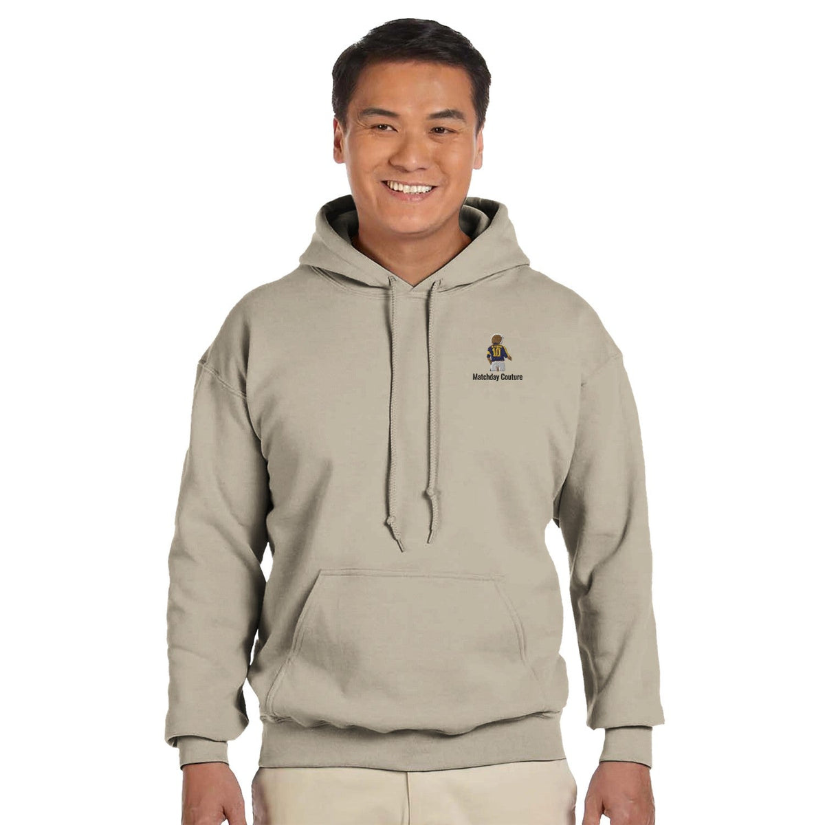 "Classic Valderrama" Embroidered Hoodie - Sand - Footballshirt.online