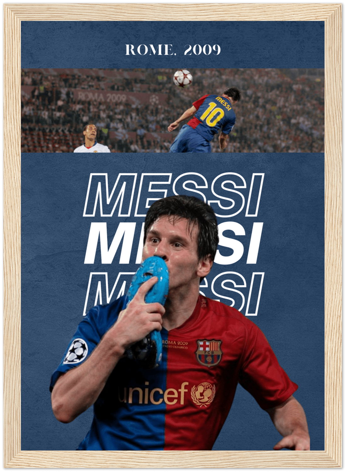 Leo Messi 2009 Champions Final Poster - Ready to Hang "A4"| Footballshirt.online - Footballshirt.online